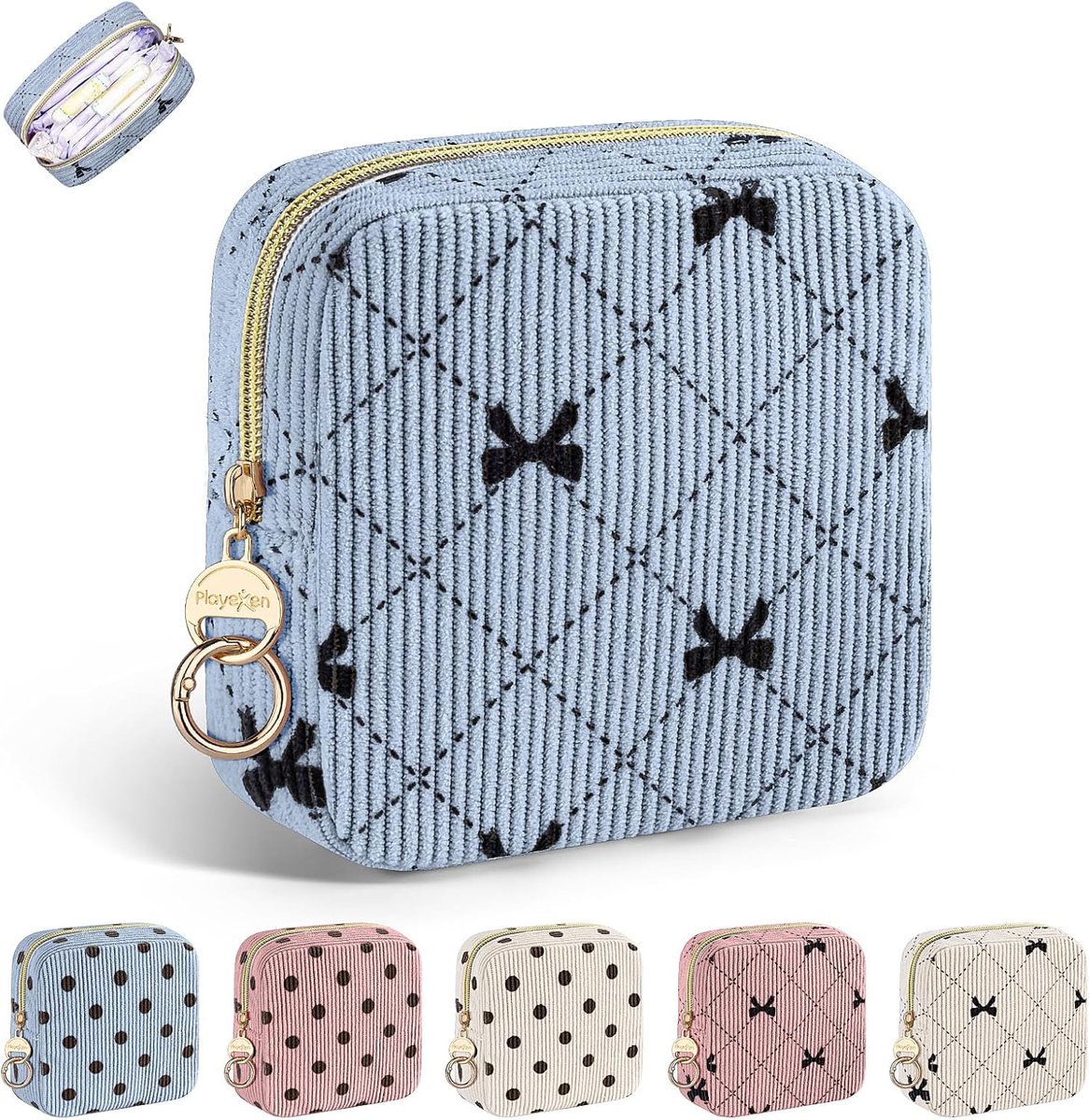 Cosmetic Sanitary Napkin Bag - Klein - Corduroy - Compact voor menstruatieproducten - ShopVlot
