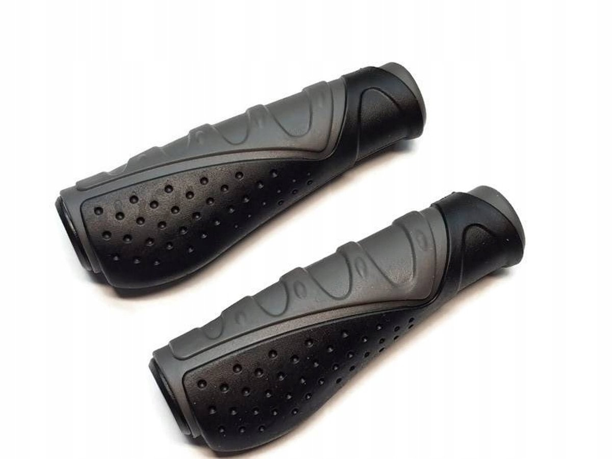 Zwarte/Grijze Stuurt grips 135mm, 2 stuks