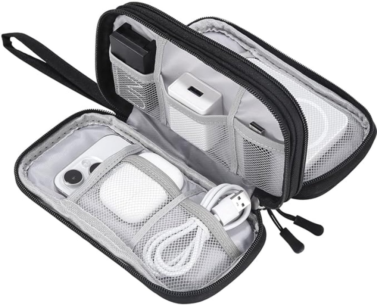Huis Geluk Kabeltas Organizer voor Oplader, Powerbank en USB-stick - Reisorganizer voor Elektronische Accessoires