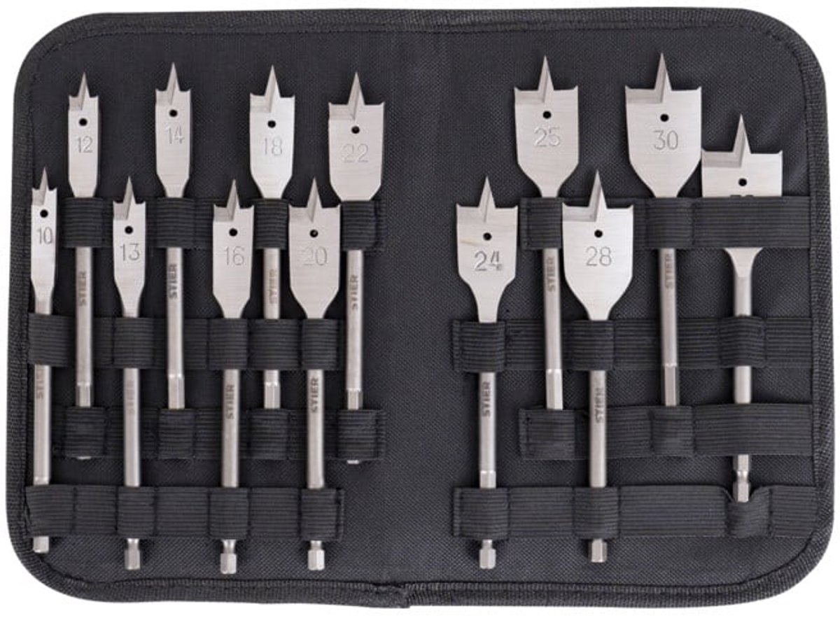 STIER Set vlakfreesboren 10 - 32 mm 1/4"