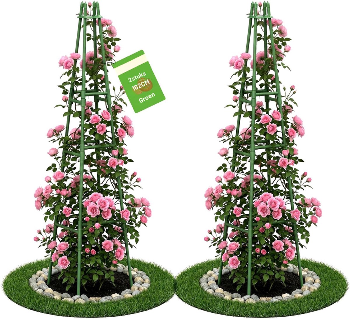 DYVNS® Klimrek Planten - Trellis - Plantensteun Klimplanten - Komkommerrek - Set van 2 - 162 cm
