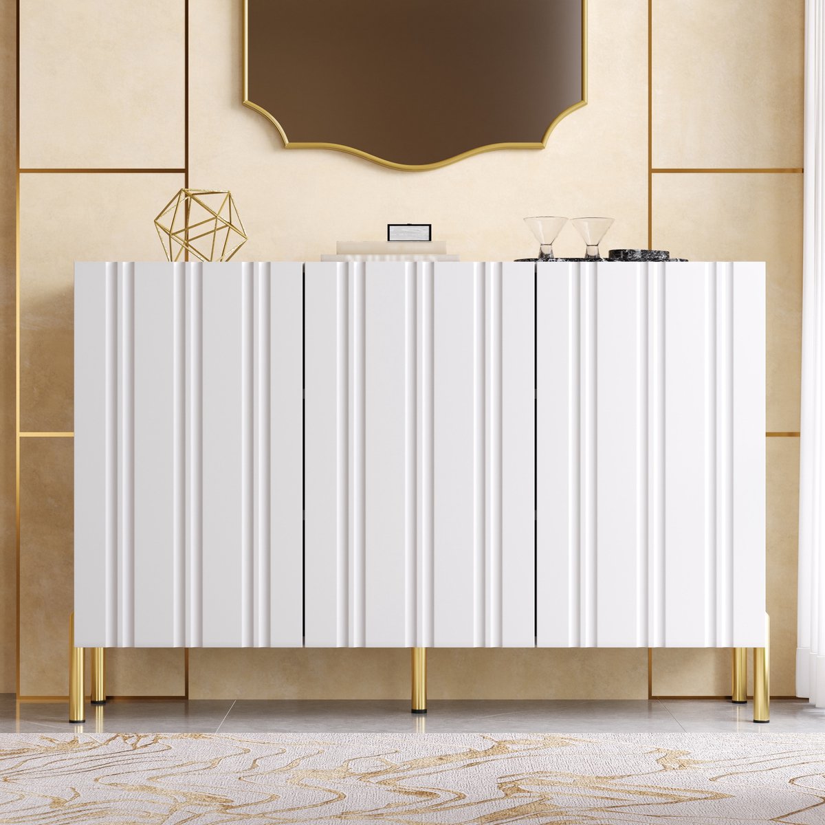 Stilvora Schoenenkast – Staand Rek Met 3 Deuren En Verstelbare Planken – Voor Hal En Woonkamer – Mdf En Spaanplaat – Wit – 120x35,5x80 Cm