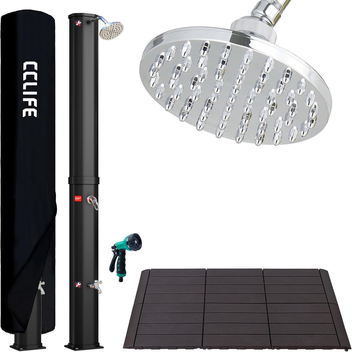 Buitendouche - Zwart - 35L - Zonnedouche met Warm Water - Voor Tuin en Zwembad