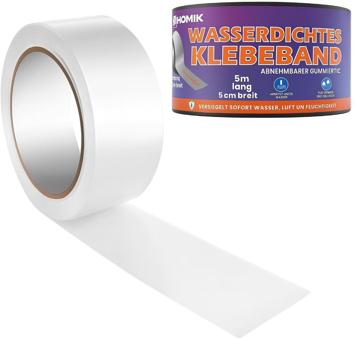 Plakband - Transparant - 5 x 5 m - Waterdicht en UV-bestendig - Voor Binnen en Buiten