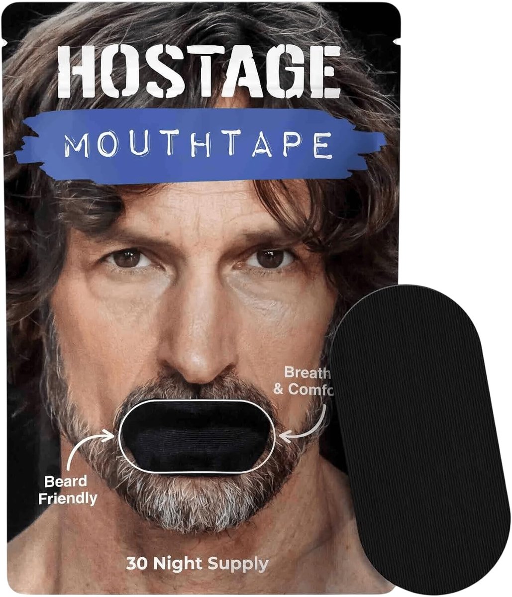 Hostage Tape Mouth tape: beard and CPAP friendly, prevents snoring and mouth breathing. Comfortable adhesive, easy to - ShopVlot