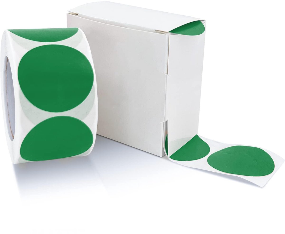 Ronde stickers 25mm groen - zelfklevende rol - verwijderbaar - ideaal voor kleurcodering - ShopVlot