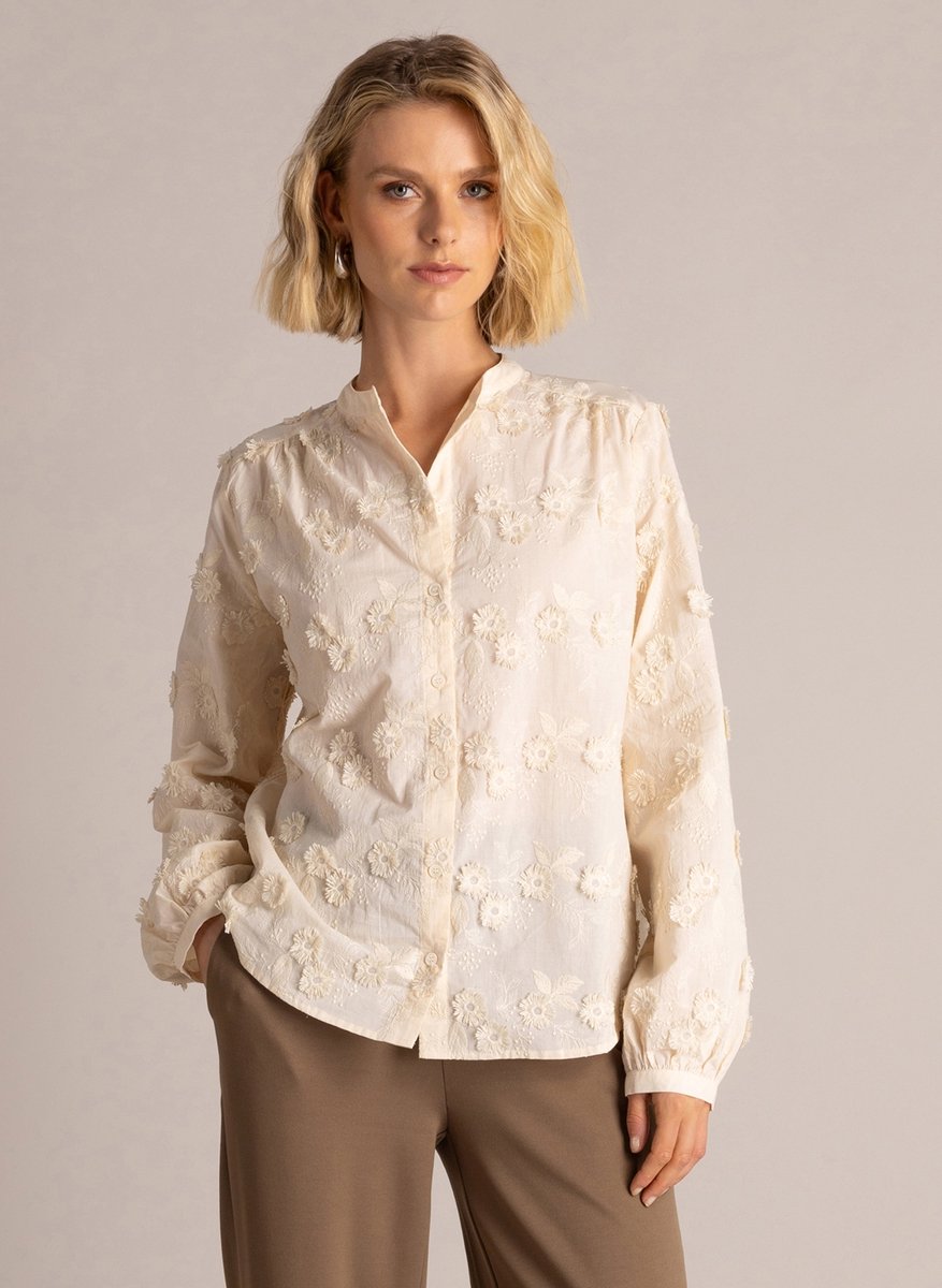 YEST Raya Essential Tops - Beige Cream - maat 48