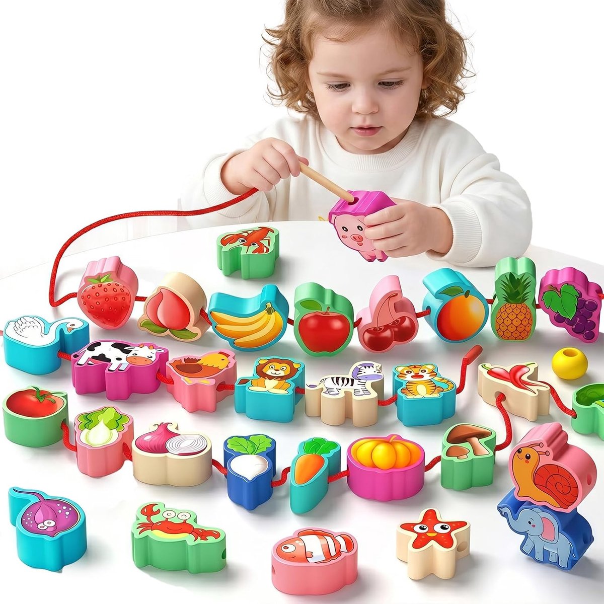 25 stuks Montessori-kralen voor kinderen, Montessori 1 jaar, Montessori, Montessori 2 jaar - ShopVlot