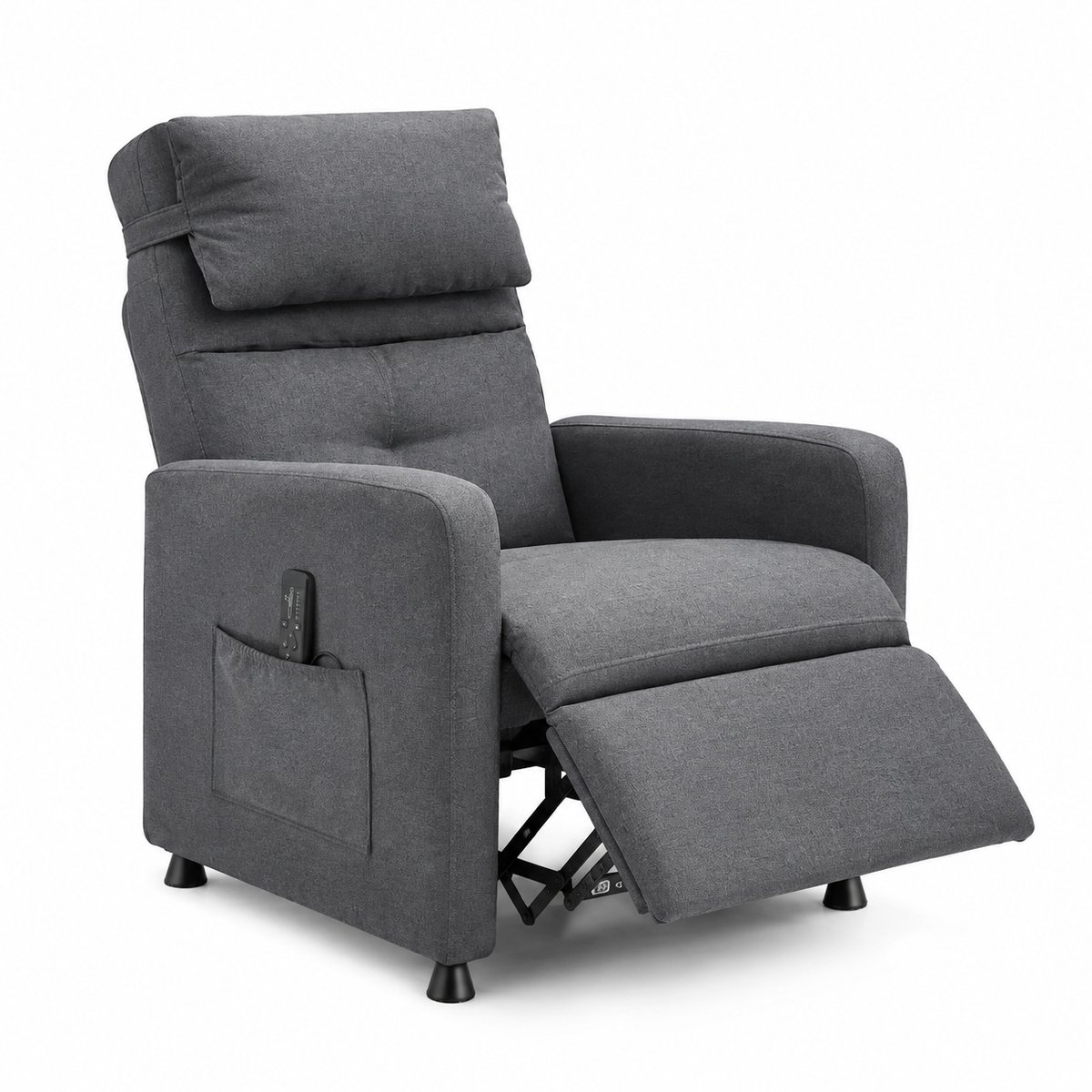 ITRONIQ Elektrische Relaxfauteuil Met Massage & Verwarming - Verstelbaar 90-165° - Voetensteun - Afstandsbediening - Grijs