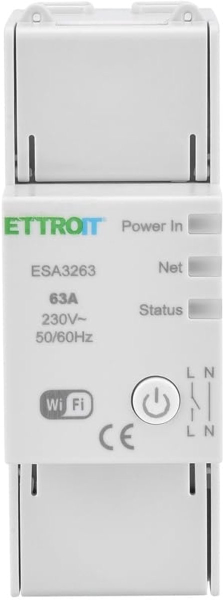 Smart switch 63 A - WiFi bediening - Overload bescherming - Energieverbruik meten - Luxento