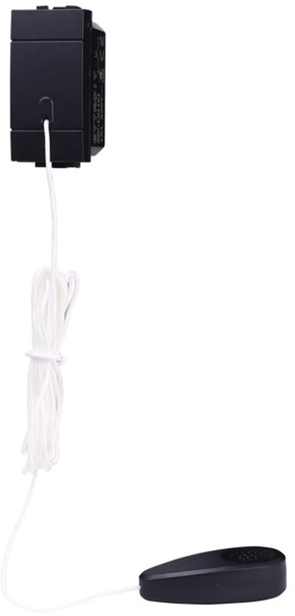 Drukknop met touw 1P 10A - kleur zwart - compatibel met Bticino Living - ideaal voor deurbel en timer - ShopVlot
