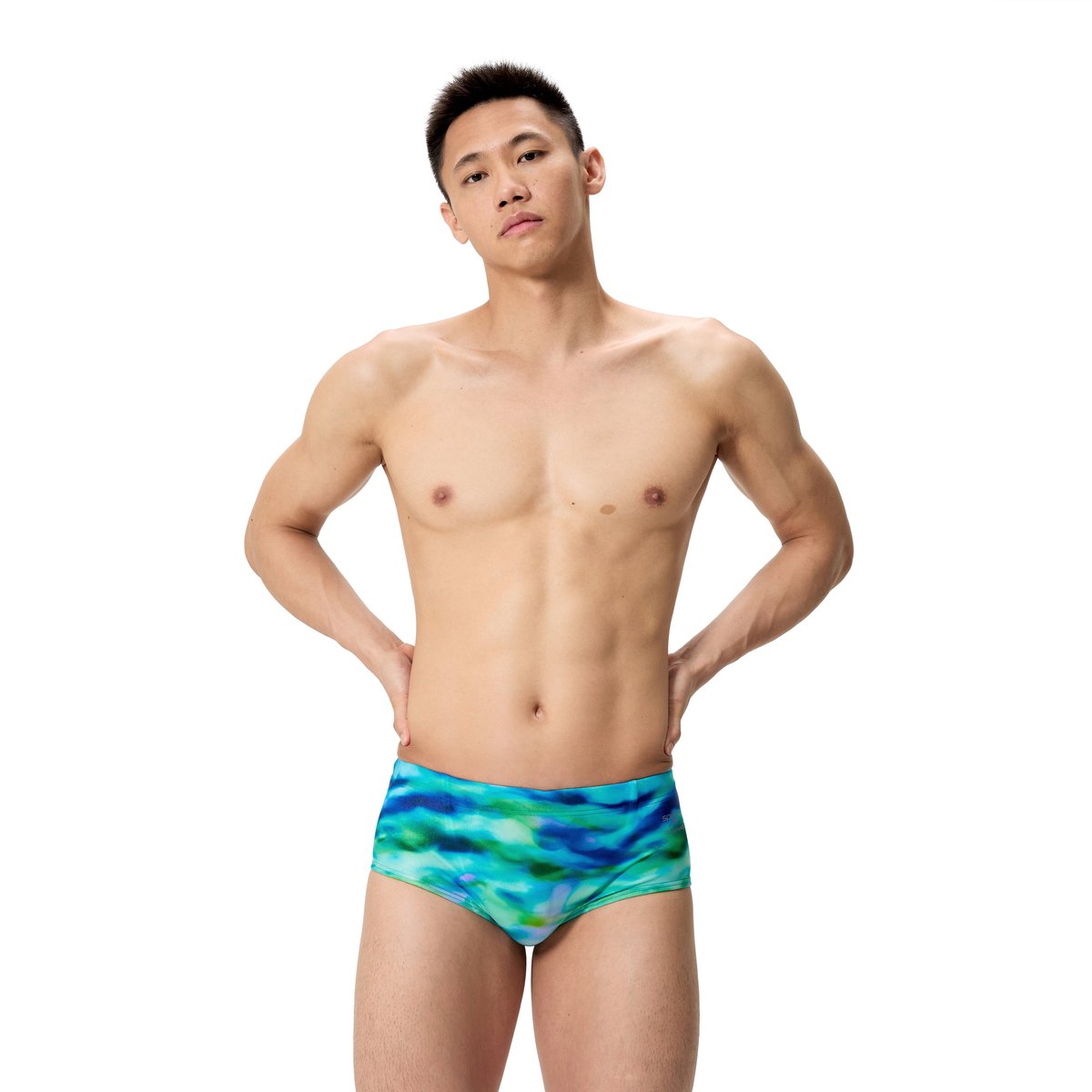Speedo Heren Zwemslip Printed 13.5Cm Groen/Blauw