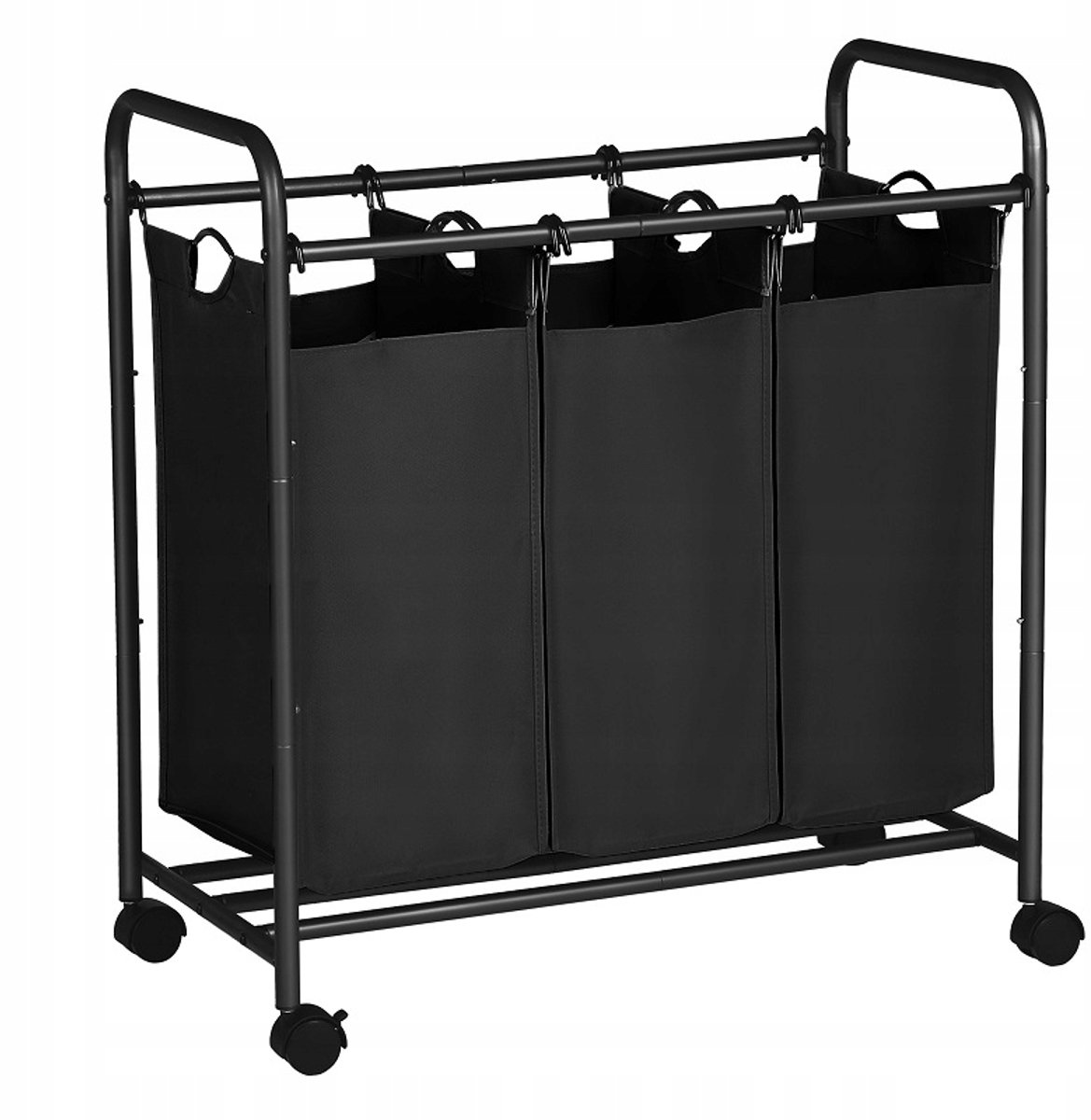 Mobiele Wasbox met 3 Compartimenten, 117L, op Wielen
