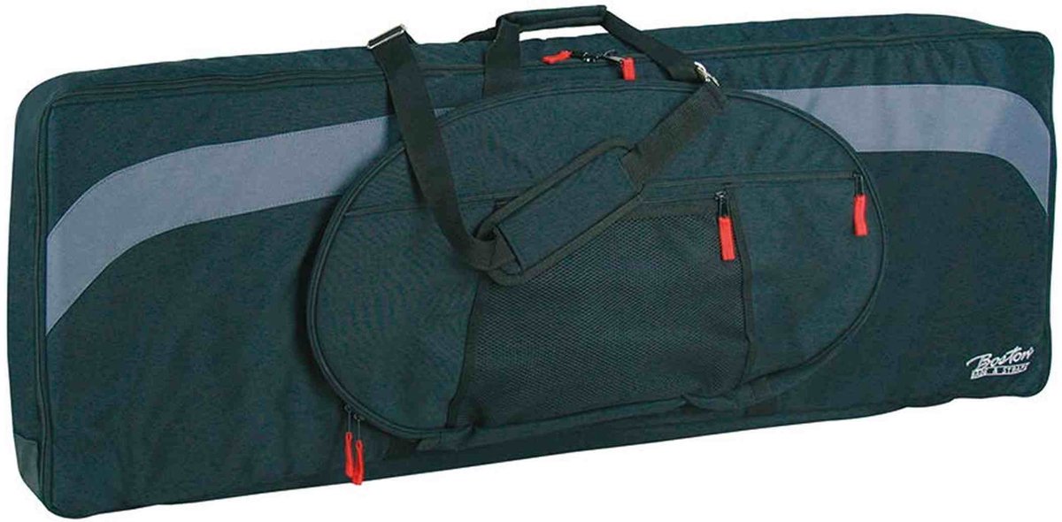 Boston KBT-130-BG Super Packer gigbag – voor keyboard, 1300 x 360 x 130 mm, 25 mm gevoerd, zwart/grijs