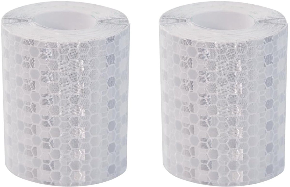 2 Rollen Reflecterende Tape, Zelfklevend Waterdicht Knipbare Waarschuwingstape Reflecterend Sticker, Veiligheidstape - ShopVlot