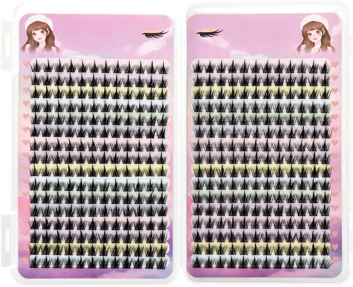 Little Devil Eyelash Extensions, Set of 32 Rows, Pure Wild Eyelash Clusters, 10 - ShopVlot