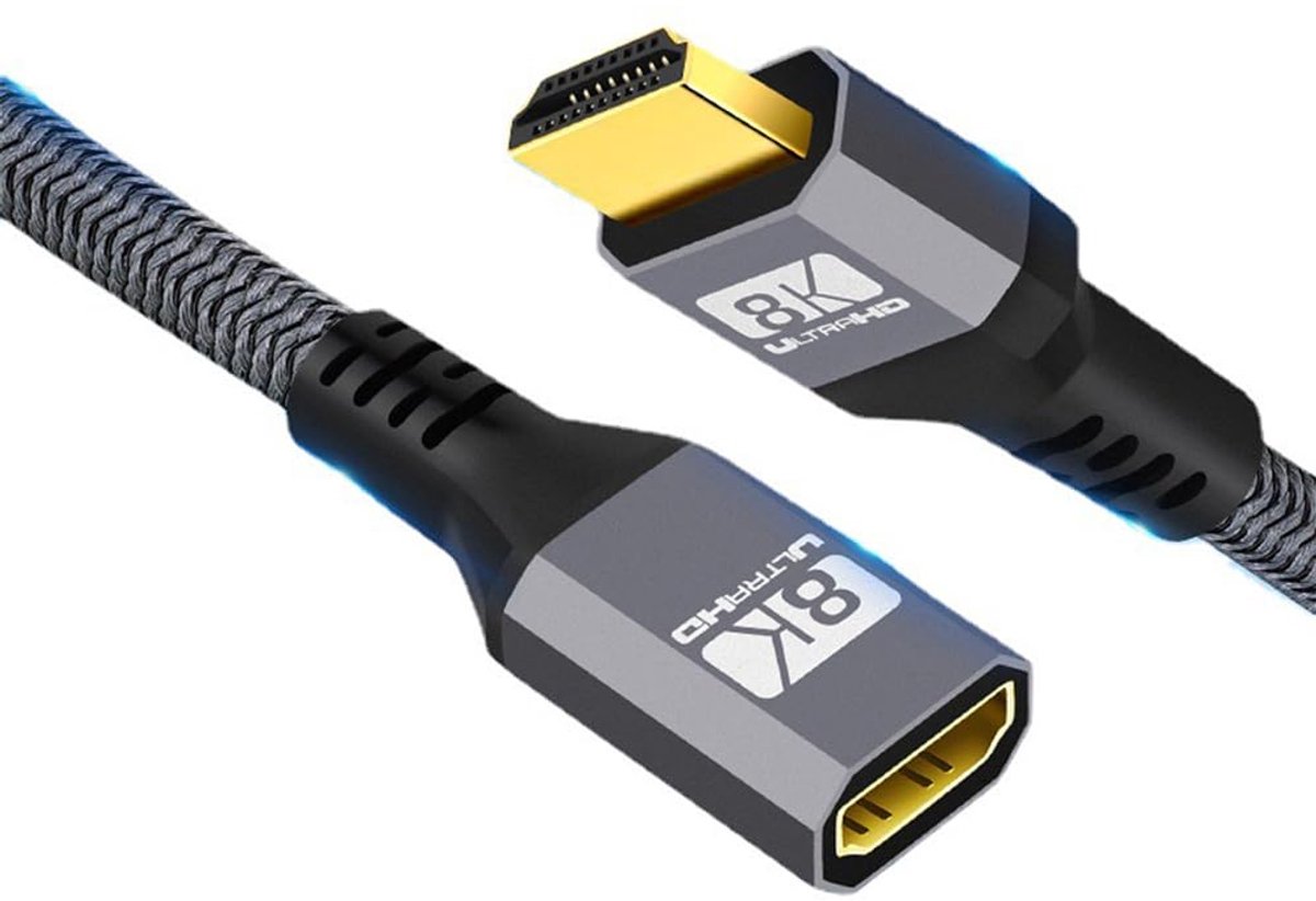 HDMI 2.1 UHD 8K Extension Cable Male to Female Ultra-HD 8K 60hz 4K 120hz Cable 48Gbs with Audio 3D HDMI Cord 150CM - ShopVlot
