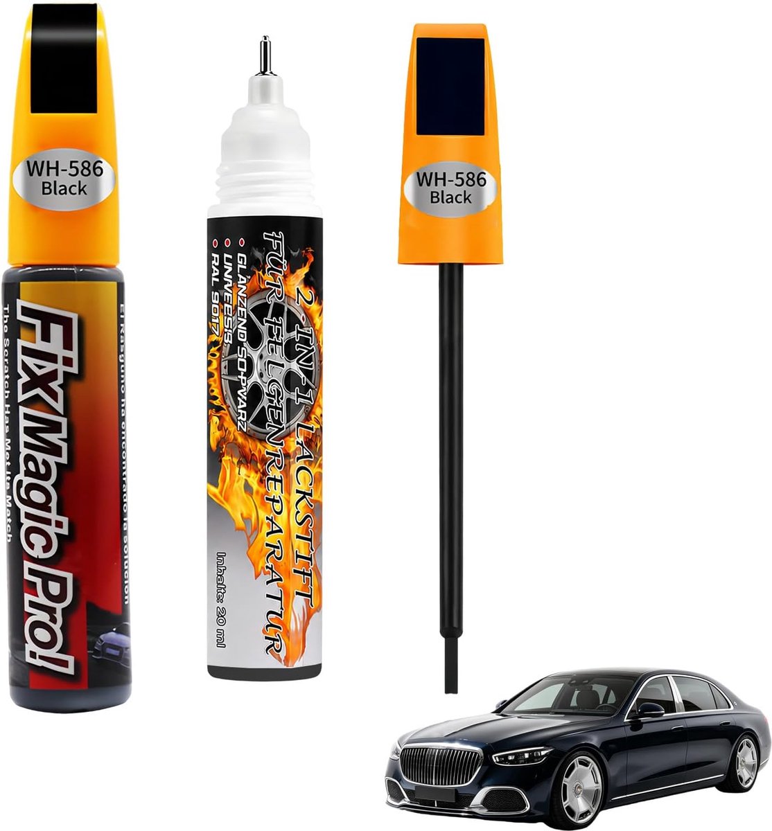2 stuks, 2-in-1 met krasreparatiepunt voor auto, nauwkeurige krasverwijdering en geïntegreerde kwast, eenvoudige en - ShopVlot