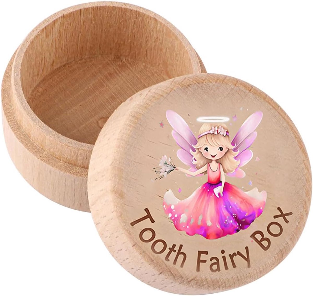 Melktandendoos van hout, melktanddoos voor meisjes, opbergdoos voor kindertanden, tandendozen voor kinderen, cadeau - ShopVlot