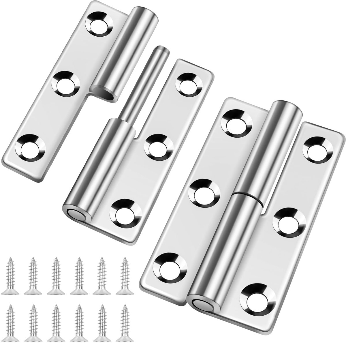 2 Stuks Afneembare Scharnieren 2,5 Inch, Klein Roestvrij Stalen Deurscharnieren