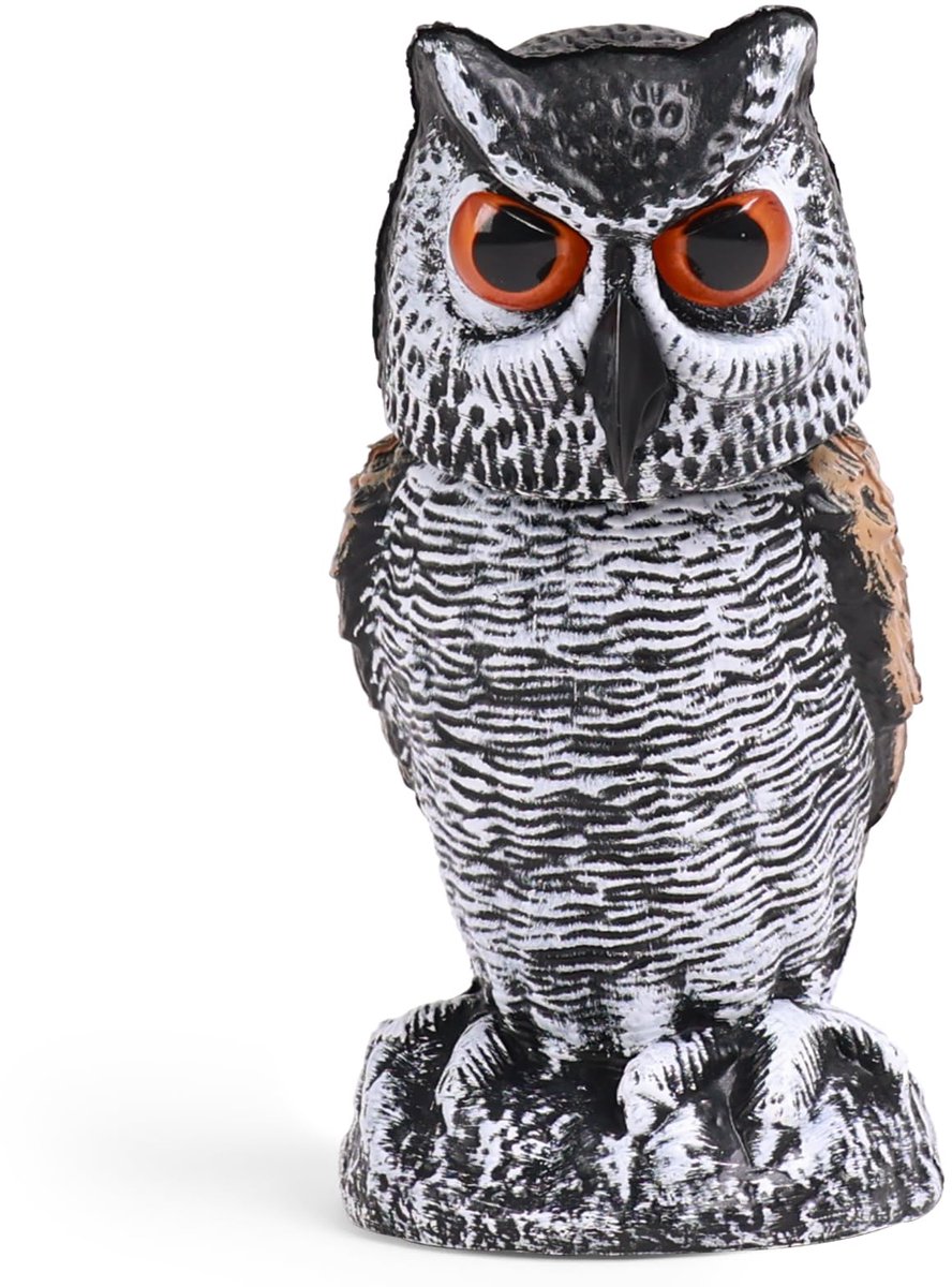 OFFO Vogelafschrikker, Duivenverjager, Uil Vogelafschrikker, Draait met de Wind mee, 360° Draaiend, Duivenwerend voor - ShopVlot