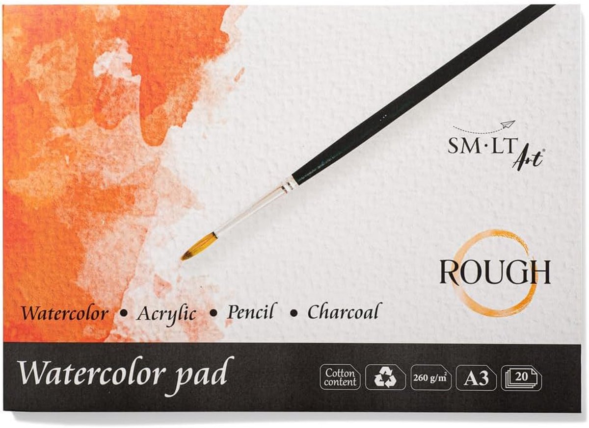 SM.LT Watercolor block, A3, 20 sheets, 260 g/m², white - ShopVlot