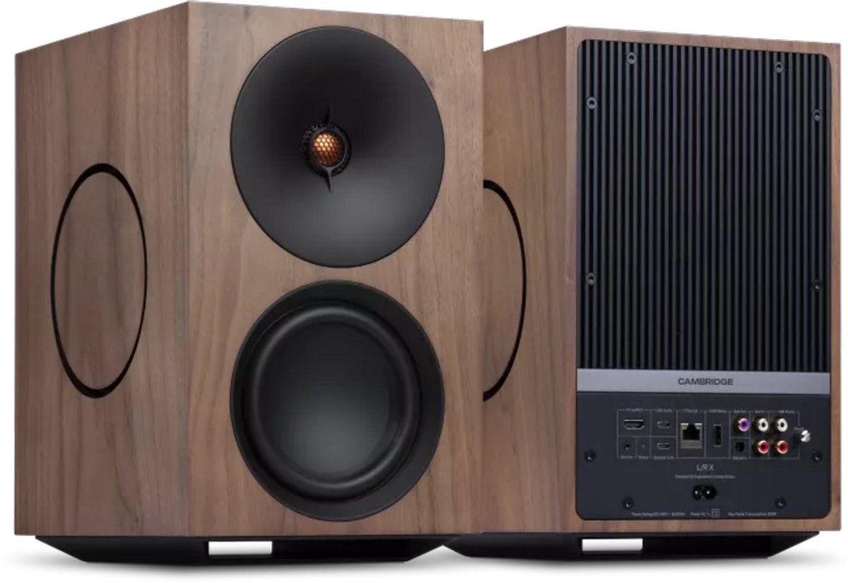Cambridge Audio L/R X Actieve Boekenplankspeaker - Walnoot (Paar)