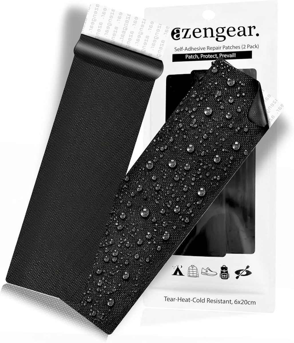 Reparatieset tentdoek - Zwart - Nylon/Polyester - Zelfklevende Waterdichte Patches voor Outdoor Kleding en Uitrusting