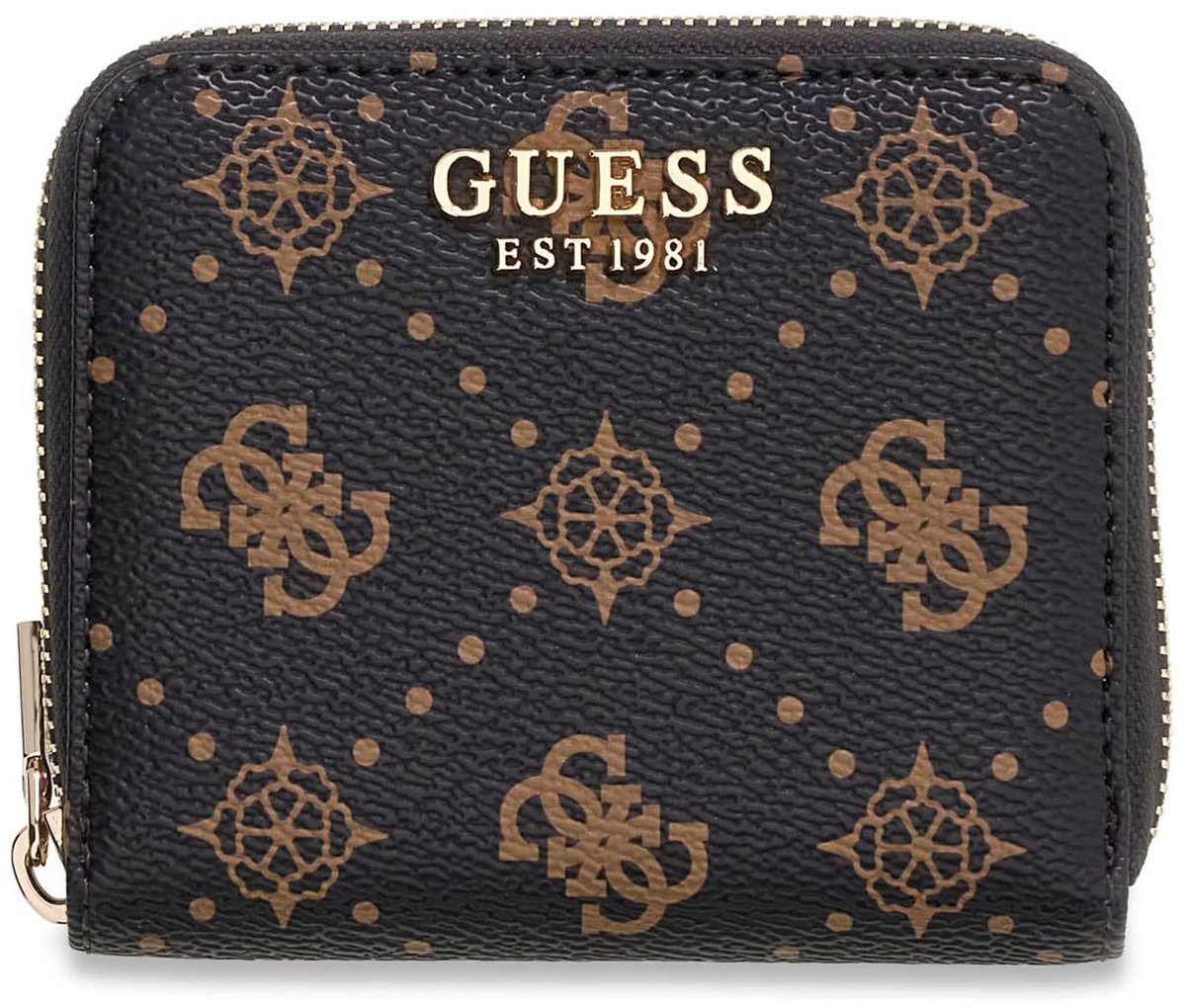 GUESS portemonnee Allegra SLG Zip Around Wallet Espresso Logo donkerbruin
