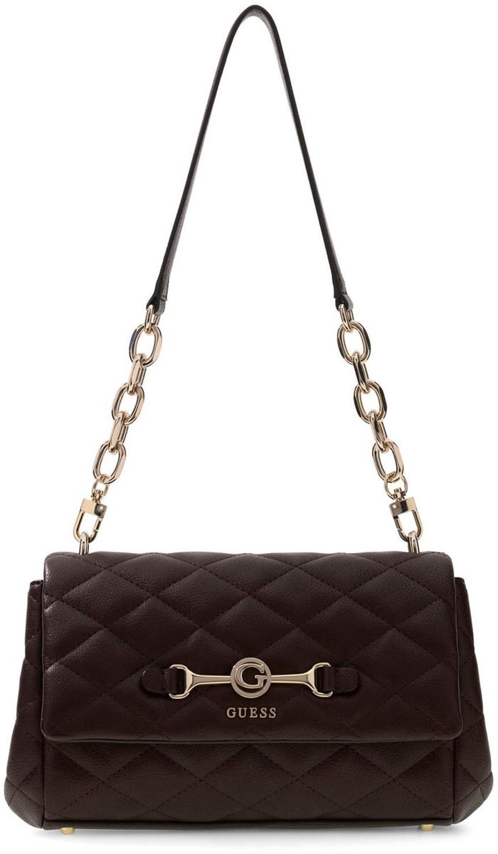 GUESS schoudertas Frances Flap Shoulder Bag Brown bruine