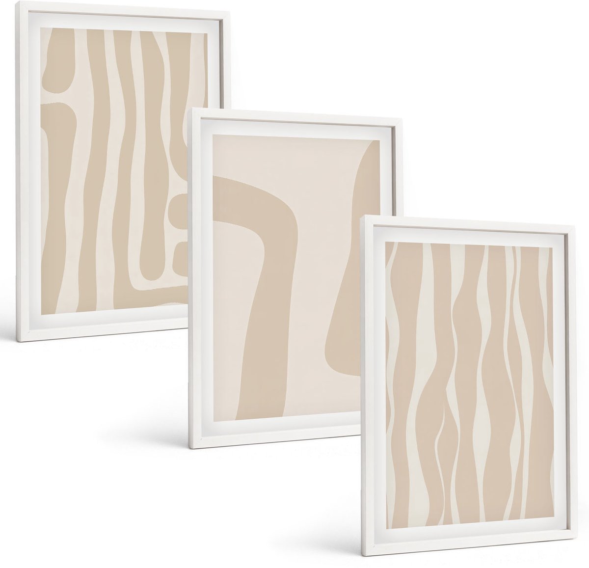 Tulup 3-Delige Schilderij Set - Abstracte patronen, minimalistische vormen, boho-stijl - 40x60 - Muurdecoratie - Wanddecoratie - Slaapkamer - Moderne Wanddecoratie