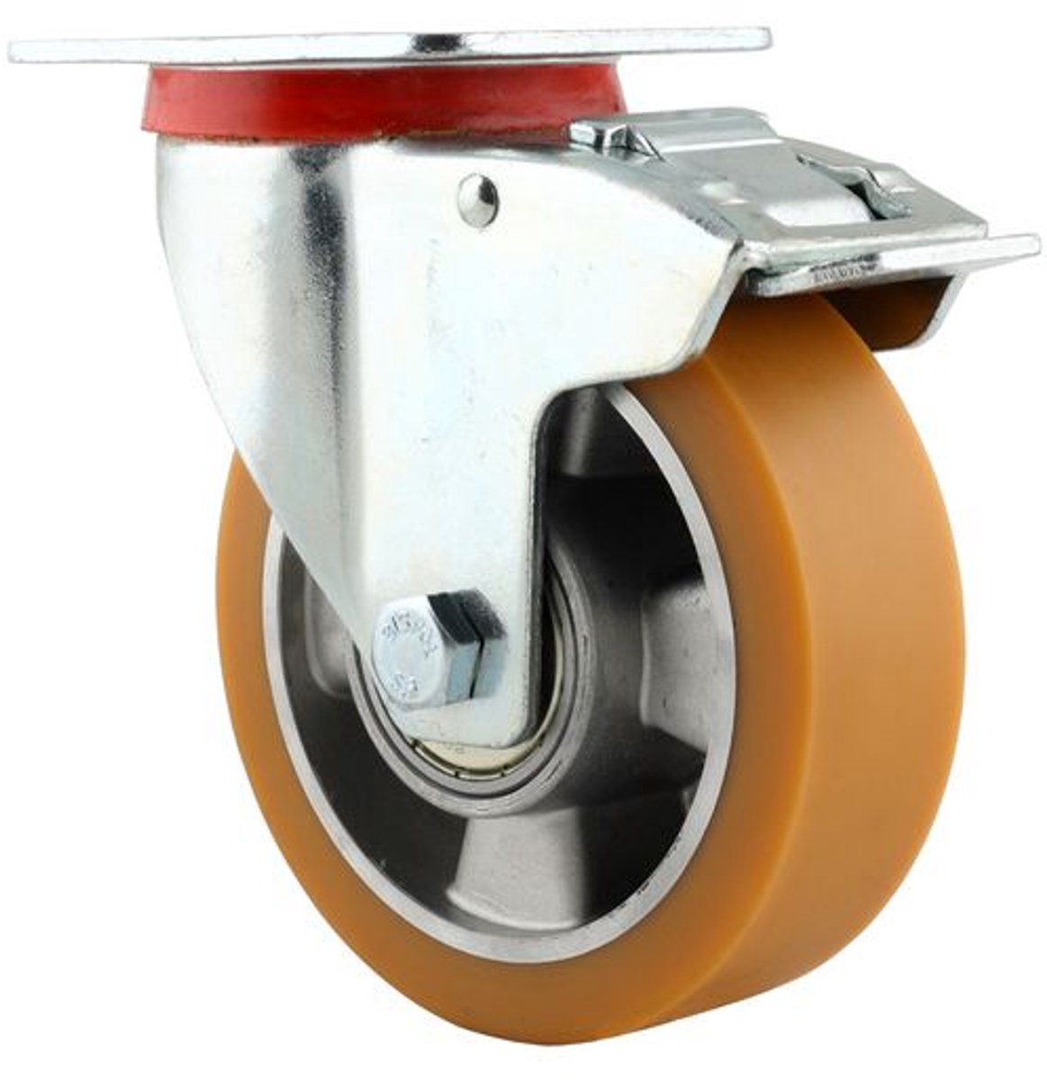 Wiko Zwenkwiel met Rem Aluminium-Polyurethaan Ø 125mm - 350kg