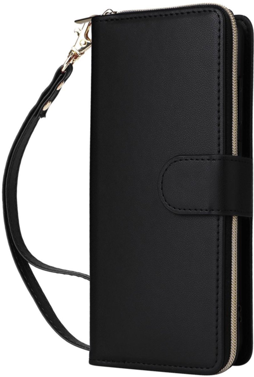 9-Pas Boek-Cover Portemonnee Etui Hoes geschikt voor Samsung Galaxy A37 - A36 - A56 - Zwart
