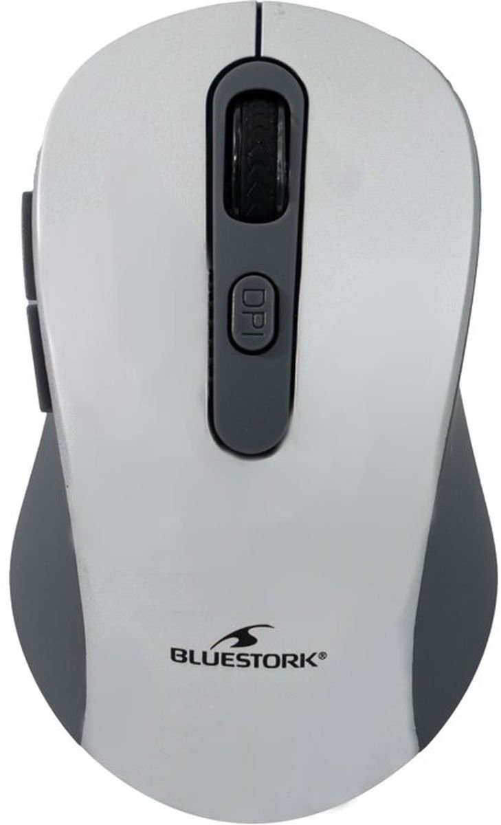 Muis - 2,4 GHz + Bluetooth - BLUESTORK - Oplaadbaar 4800 DPI - Grijs