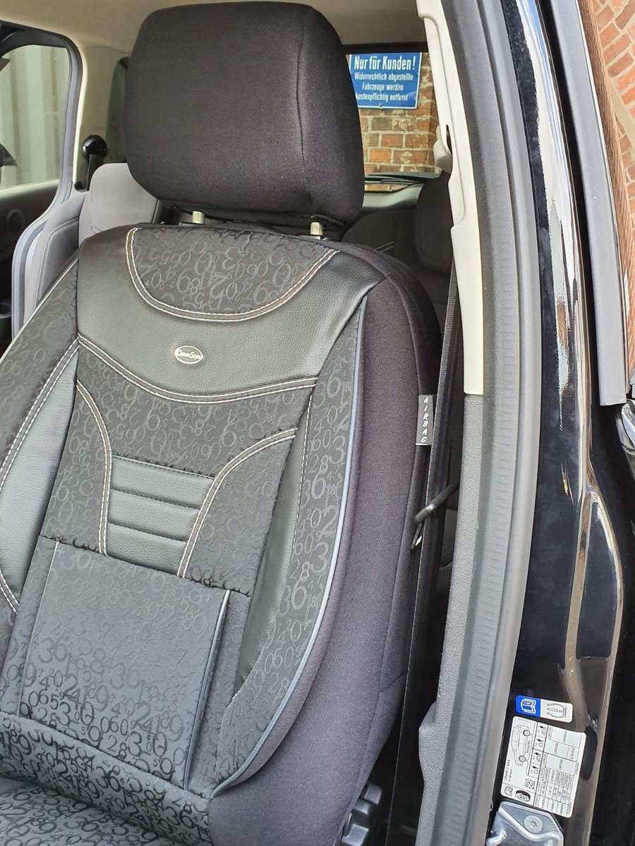 Stoelhoezen voor Nissan Nissan NV400 BJ vanaf 2010 incl. Dubbele Passagiersbank in Zwart