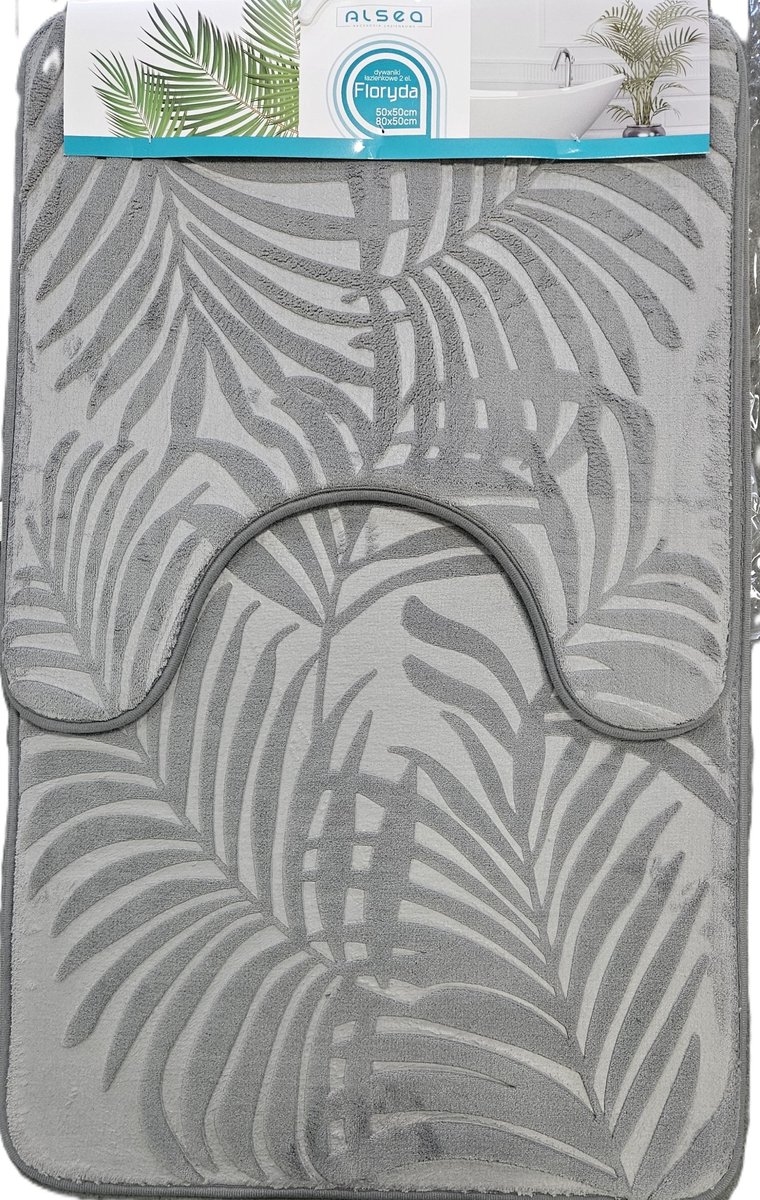 Luxe Badmat Set 2-delig Floryda Grijs