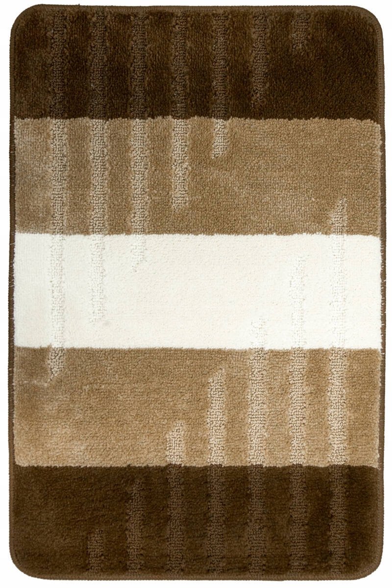 Antislip badkamermat Vic beige/bruin 50x80 cm