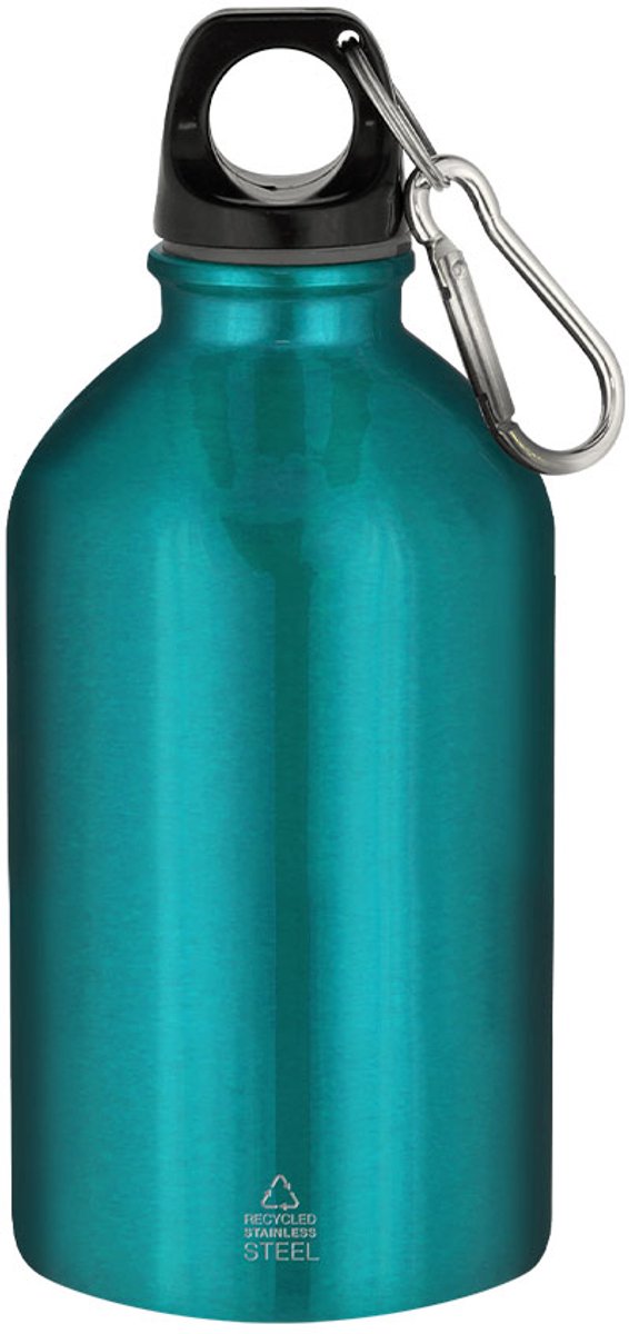 Bidon van 500 ml vervaardigd uit gerecycled roestvrij staal met metallic afwerking Beyls Licht Blauw