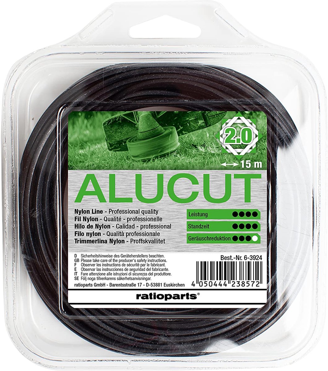 Maaidraad Hybrid Twist Alucut 2,0 mm 15 m trimmerdraad 4-kant gedraaid - ShopVlot