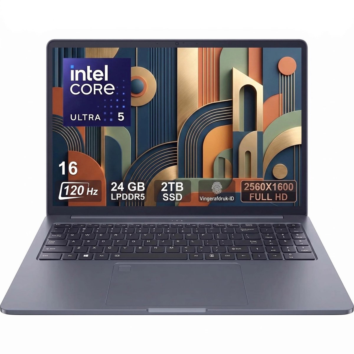 Ninkear N16 Pro 225H - 16 inch laptop - Met laptoptas - laptophoes - Intel Core 5 - 120 Hz - 2TB SSD - Windows laptop - Zakelijke Laptop - 24 GB LPDDR5 - HD-webcam - Toetsenbordverlichting - Windows 11 Pro