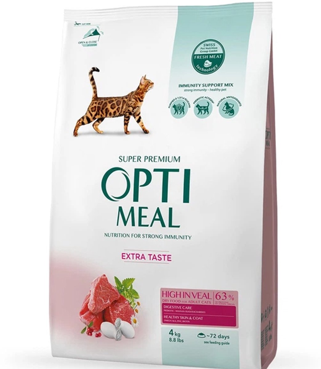 Optimeal OptiMeal extra smaak met kalfsvlees - volwassen katten 4 kg