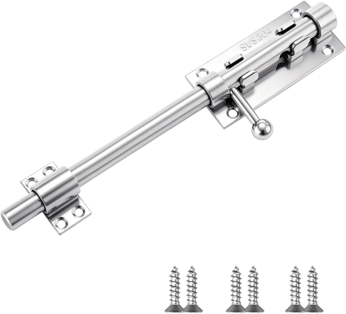 IGXX 25cm schuifgrendel, met slotgat, voor slaapkamdeuren - ShopVlot