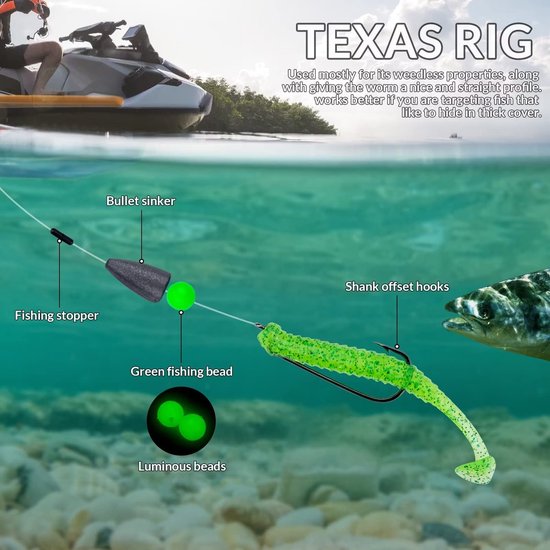 THKFISH Visgewichten, visloodjes, set, kogelzinkers, dropshot-rig, Texas-rig, Carolina-rig, verzwaard, offset-haken - ShopVlot — afbeelding 2