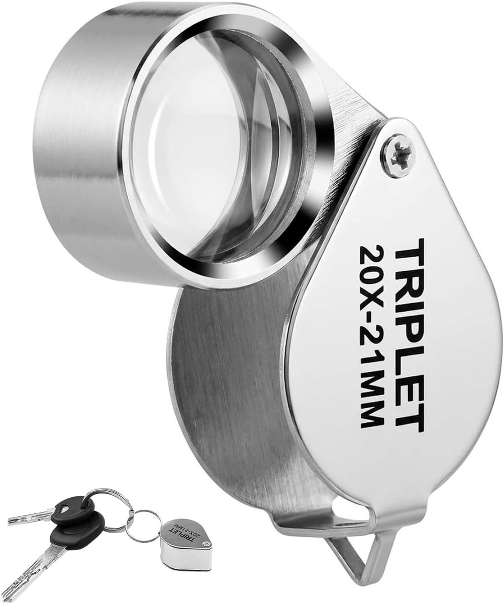 1 pocket magnifier, 20x magnification, for jewelers, collectors, reading, clear vision against fatigue for accurate - ShopVlot