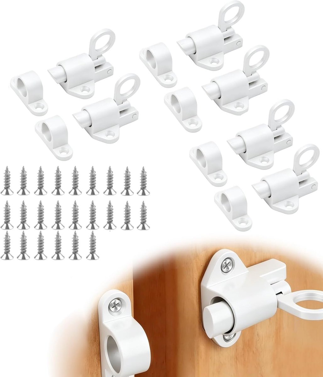 Set of 6 Automatic Security Locks, Door Lock, Spring Bolts, Door Lock, Metal Spring Lock, Door Lock for Cabinet Doors - ShopVlot