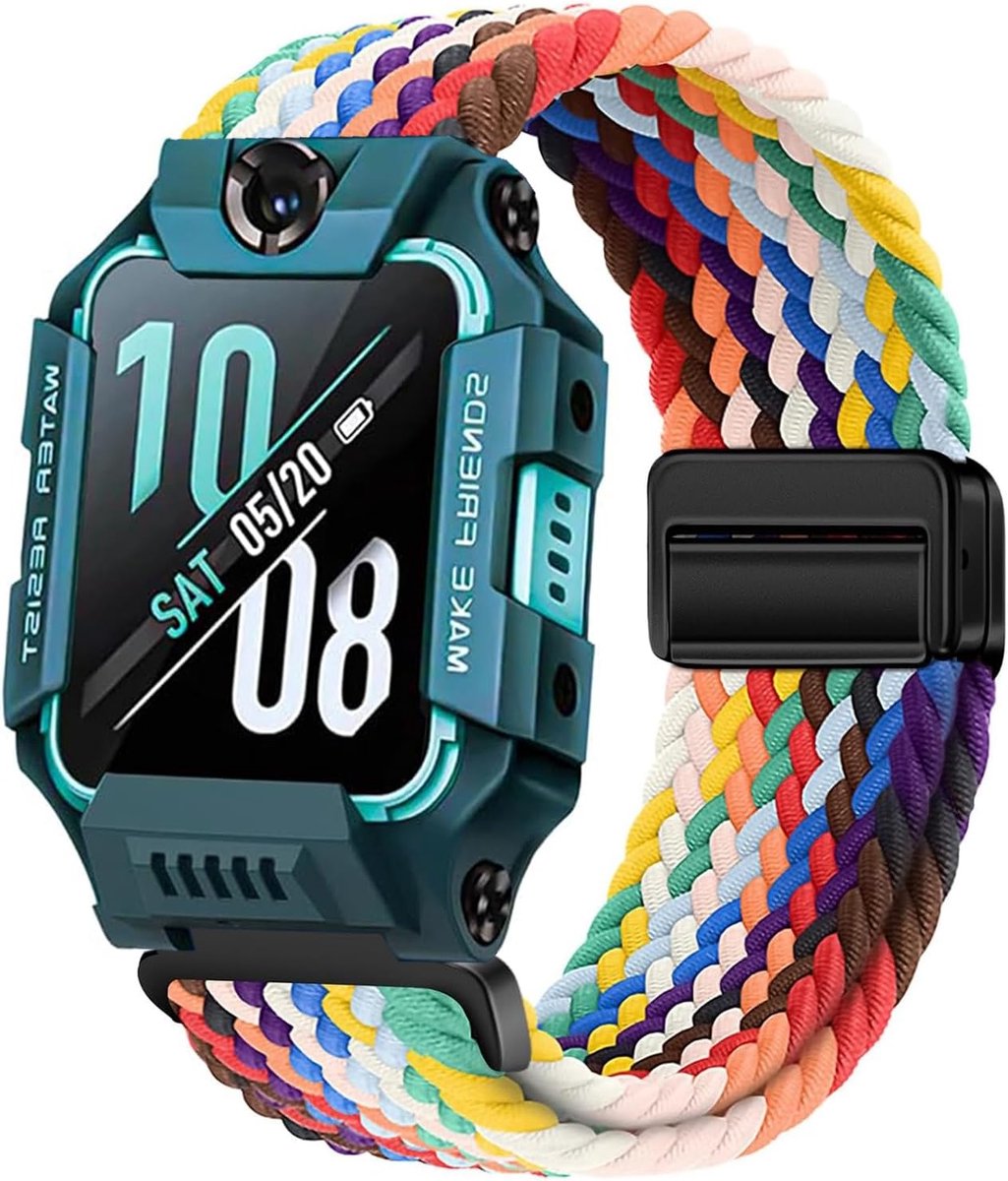 Issinlky Kinderen Nylon Gevlochten Band Compatibel met Horloge Telefoon Z7/Z6/Z1, Elastische Band voor imoo Horloge - ShopVlot