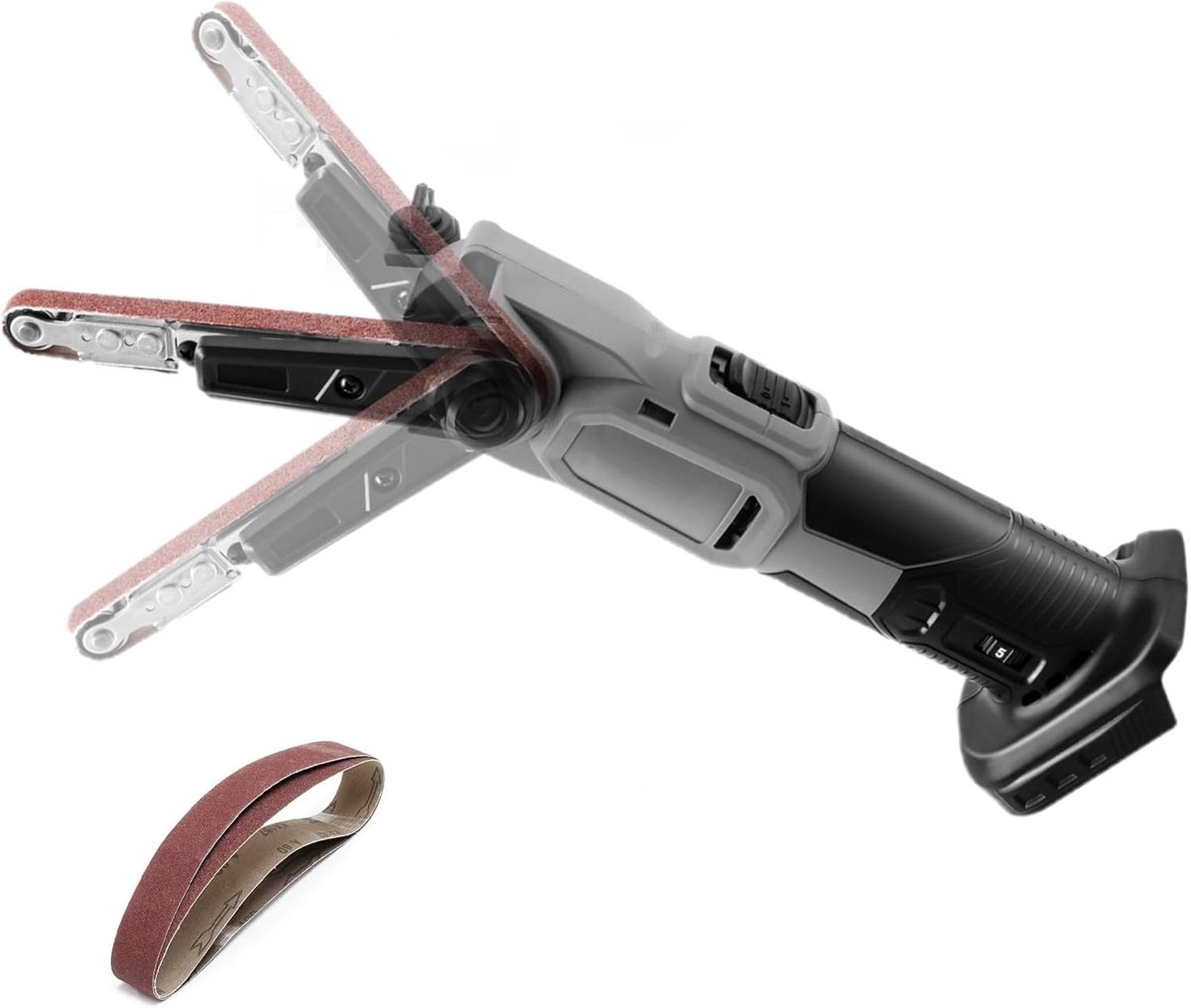 Battery Belt Sander Compatible with Makita 18 V Battery (without Battery), 10 x 330 mm, 3 Sanding Belts, 6 Speeds, 35 - ShopVlot