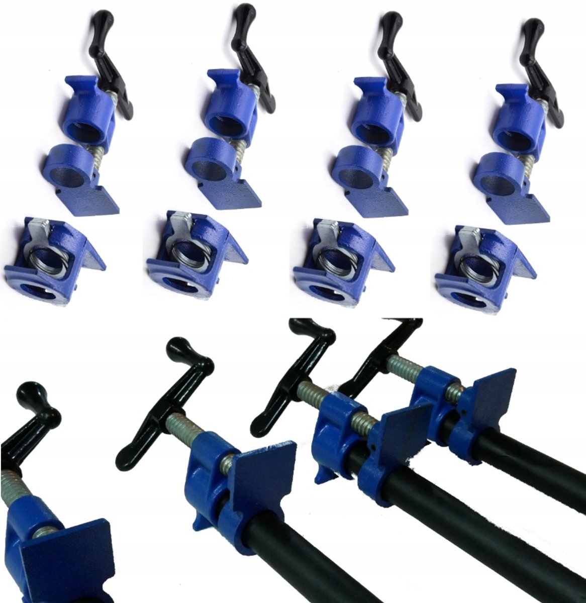 4x 3/4" Pijpenklemmen - Professionele Timmerman Klemmen
