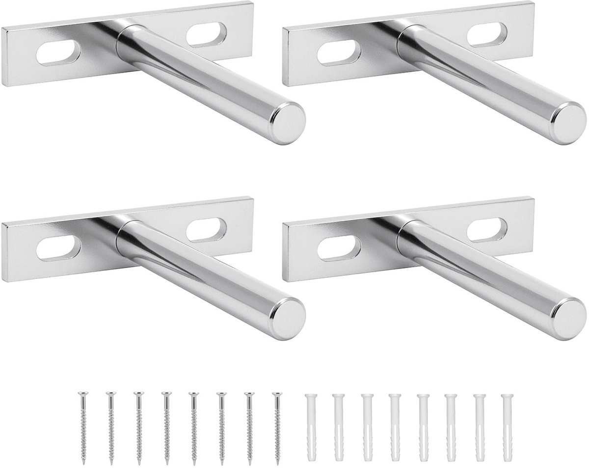 Set van 4 verborgen wandsteunen 75mm voor zwevende planken