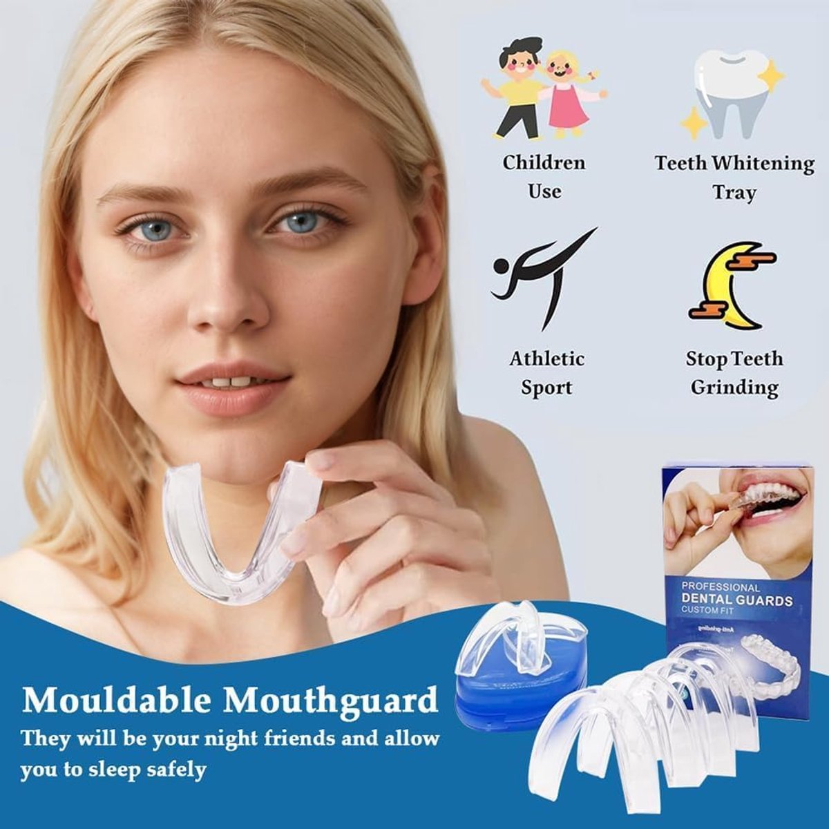 Dental Raindrops Bruxism Thermoformable 2 Sizes Reusable Movable Mouth Guard Tooth Guard Night Mouth Guard for - ShopVlot